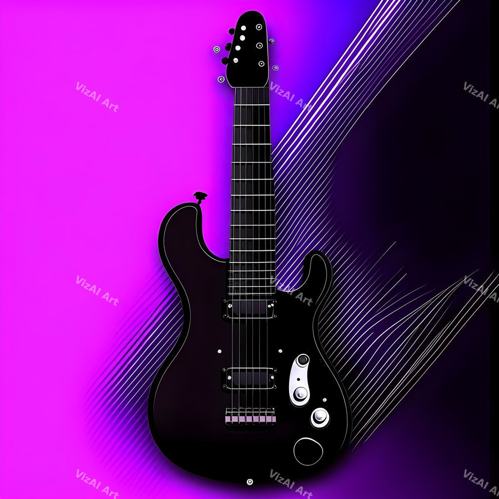 Midnight Electric Guitar Art — print 1