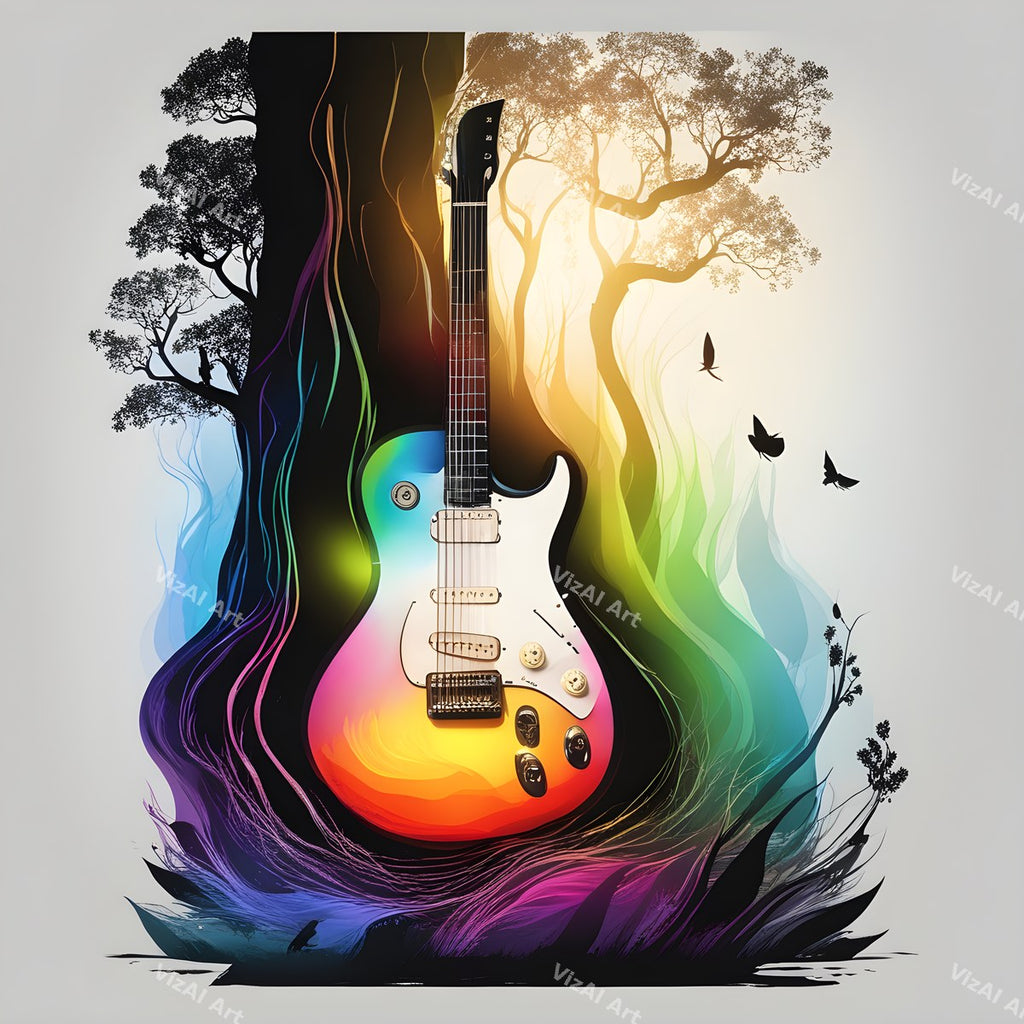 Enchanted Forest Guitar Art — print 4