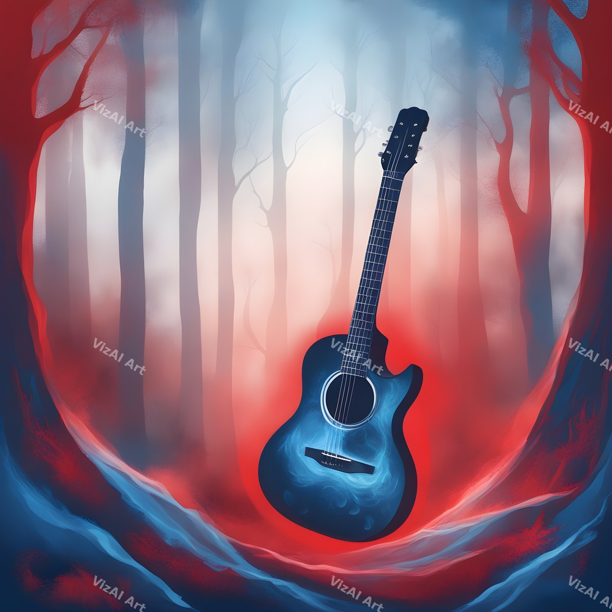 Enchanted Forest Guitar Art — print 7