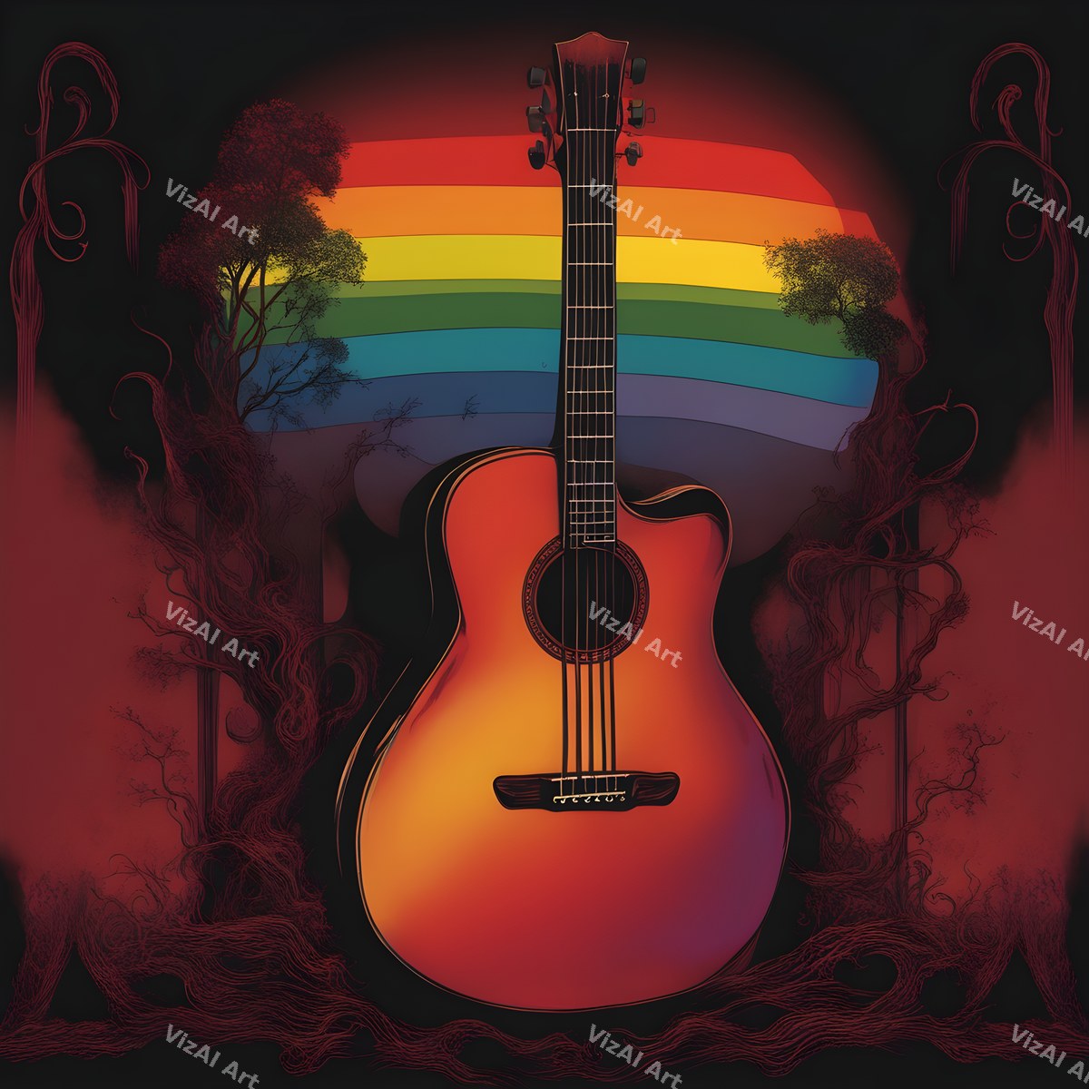 Enchanted Forest Guitar Art — print 10