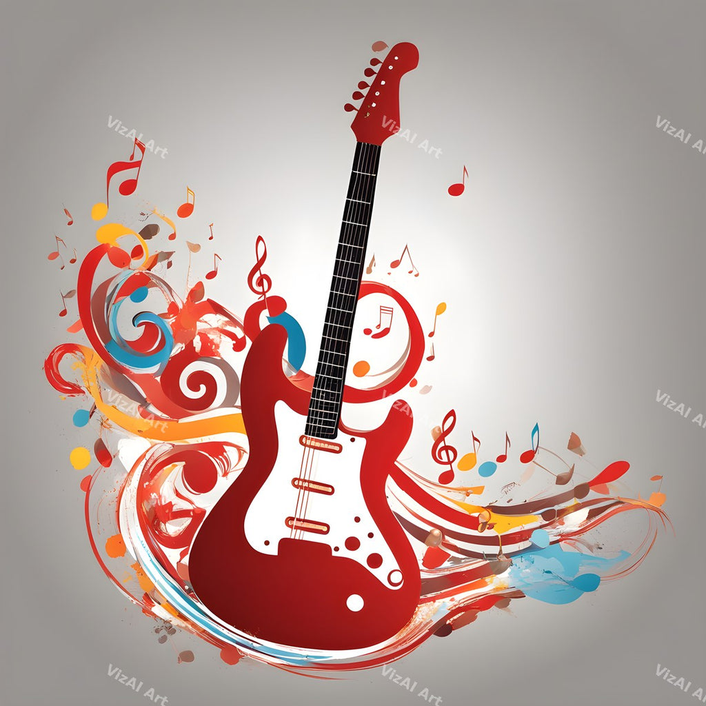 Rainbow Paint Splash Guitar Art — print 6