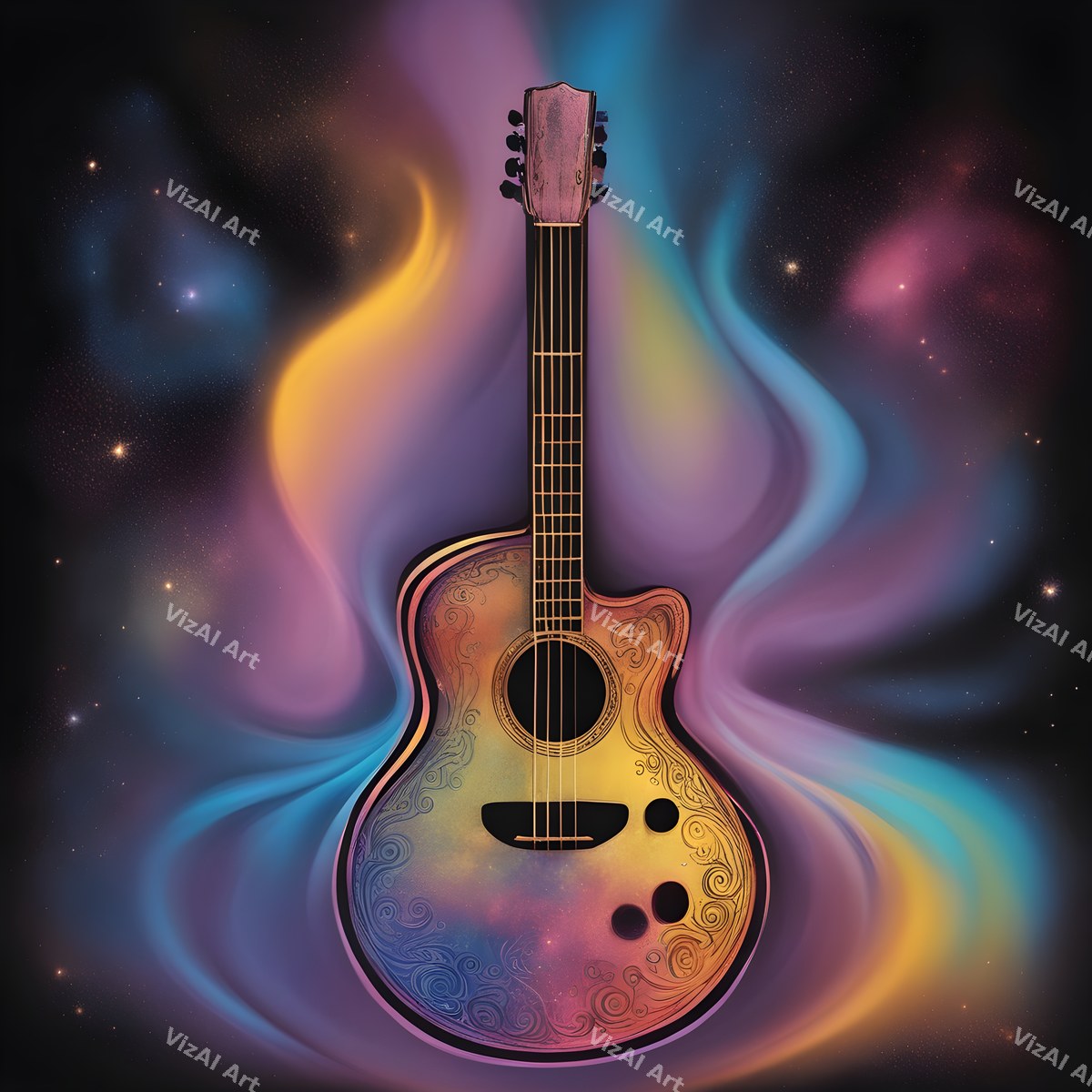 Cosmic Dream Guitar Art — print 1