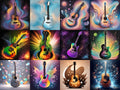 Cosmic Dream Guitar Art — 12 Printable Prints