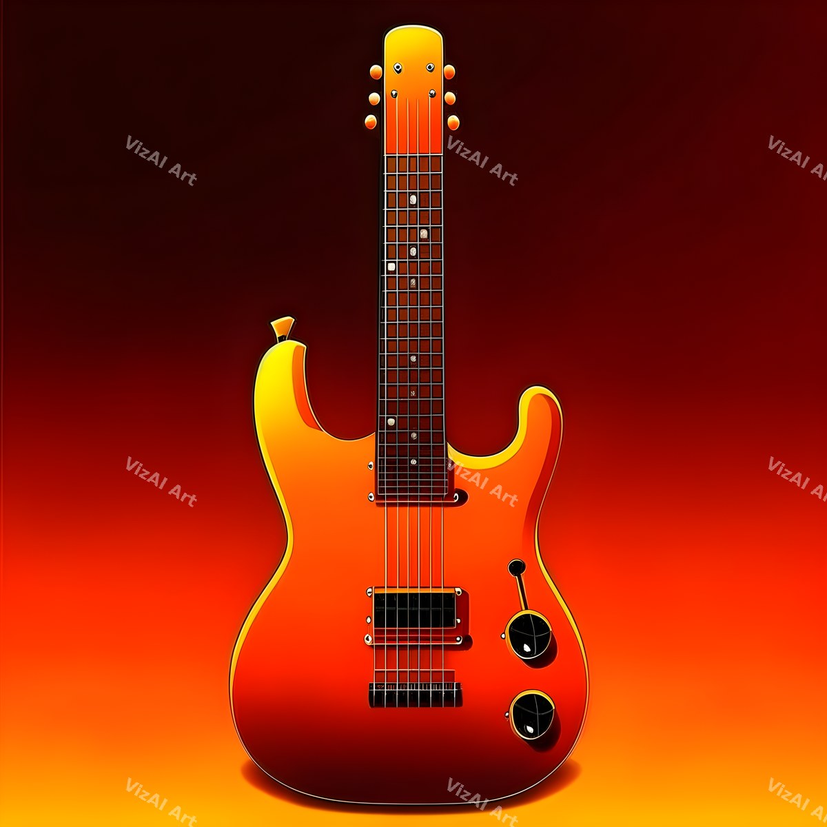 Shadow & Gold Guitar Art — print 2