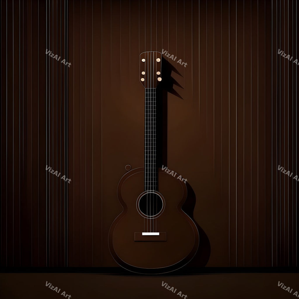 Shadow & Gold Guitar Art — print 3