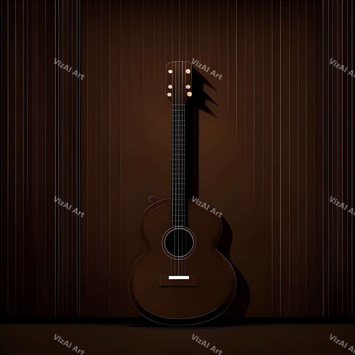 Shadow & Gold Guitar Art — print 3