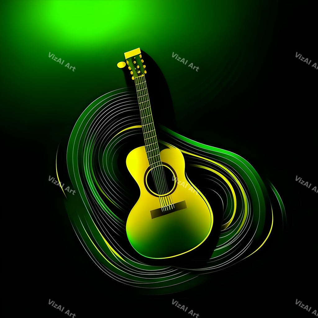 Shadow & Gold Guitar Art — print 6