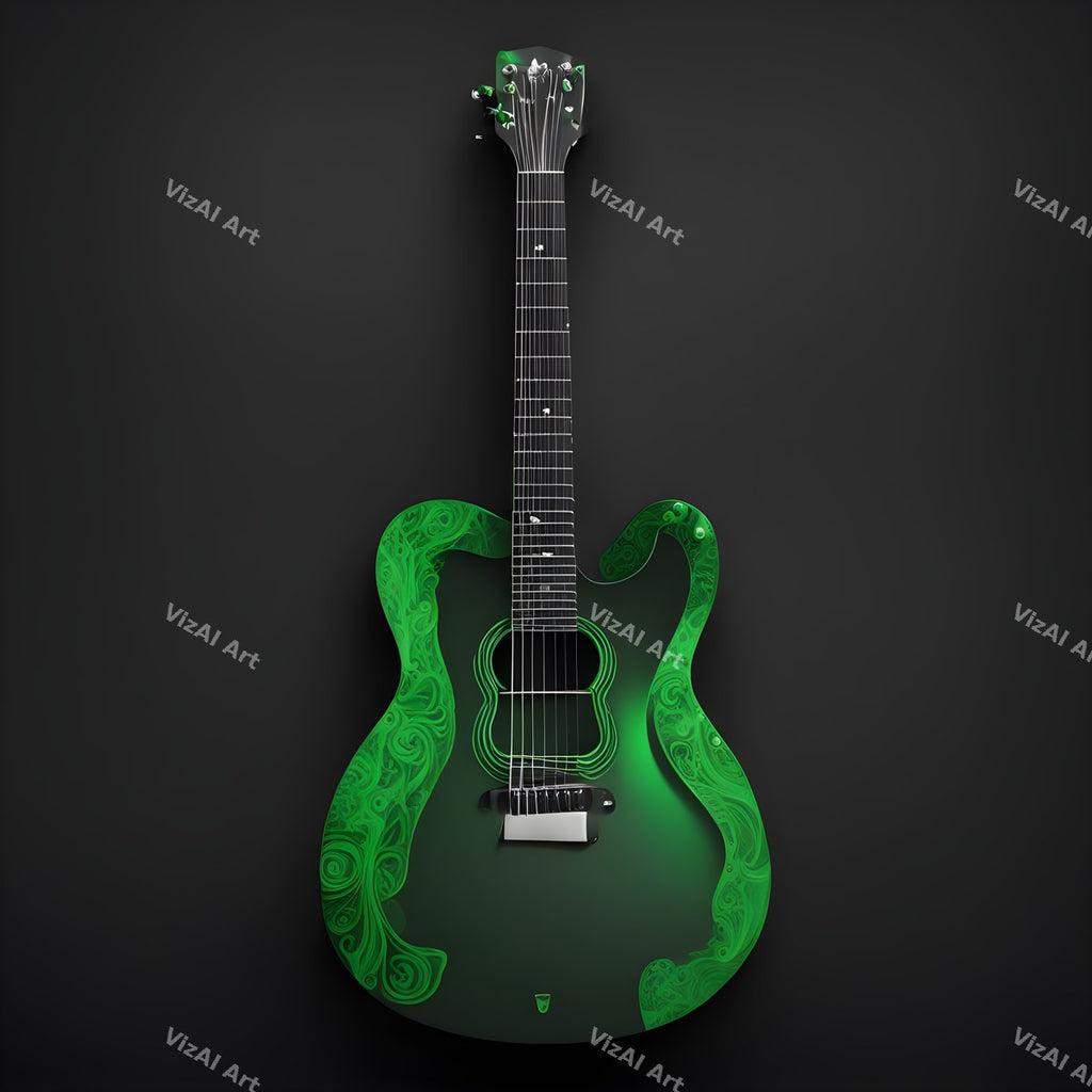 Shadow & Gold Guitar Art — print 9