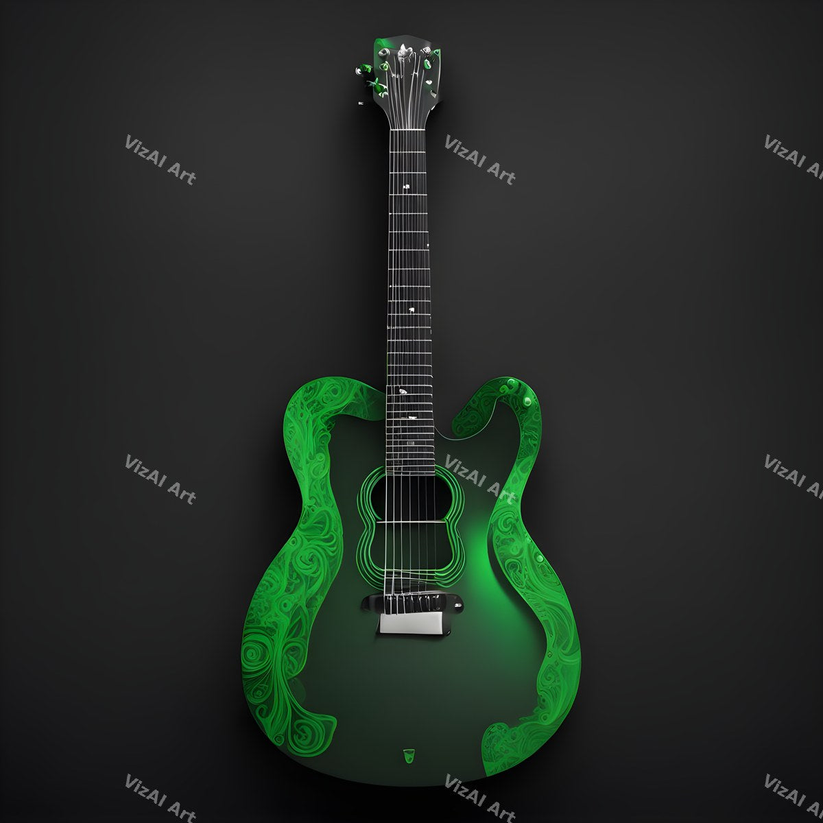 Shadow & Gold Guitar Art — print 9