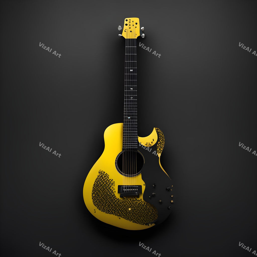 Shadow & Gold Guitar Art — print 10