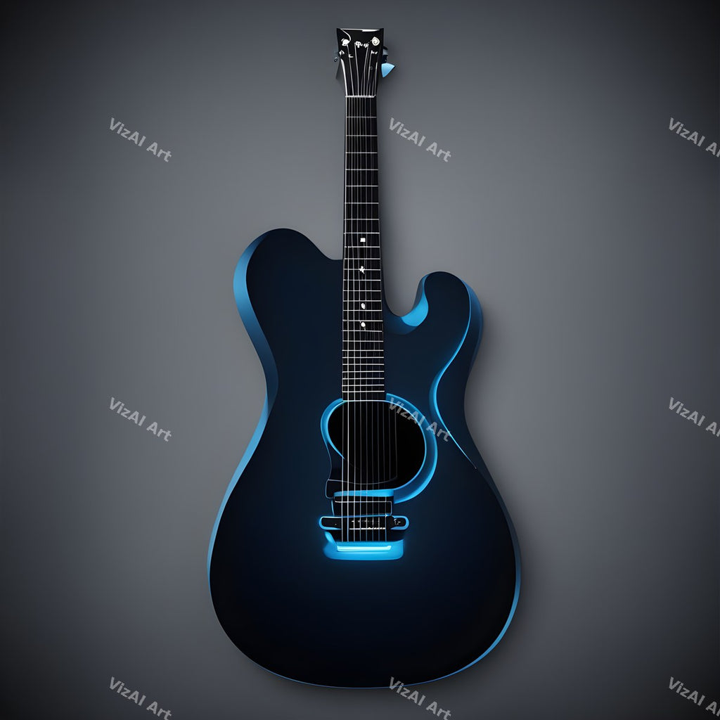 Shadow & Gold Guitar Art — print 11