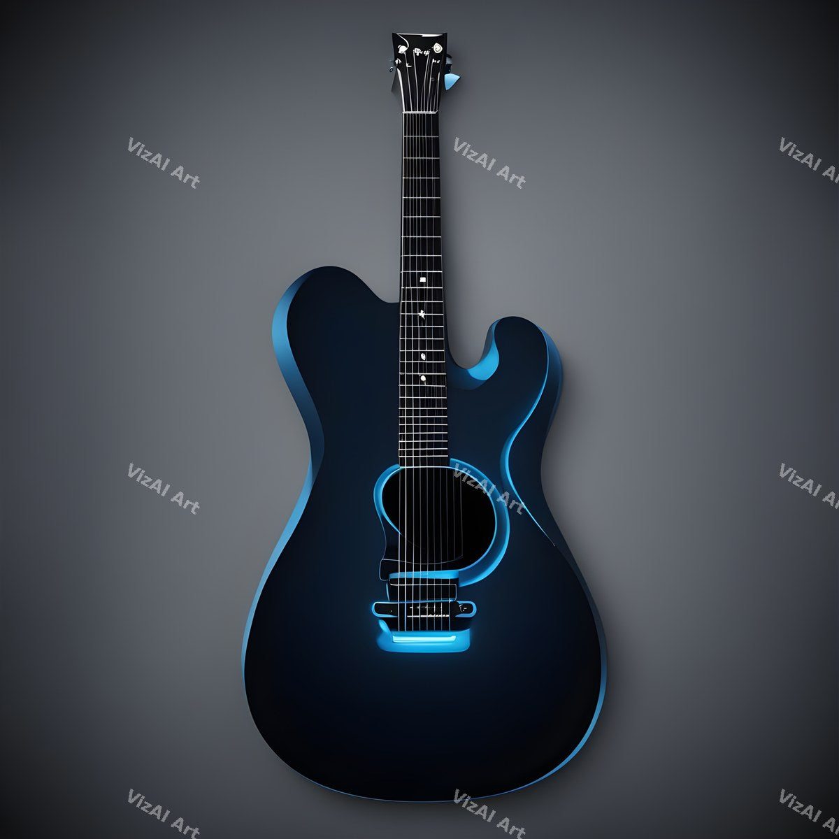 Shadow & Gold Guitar Art — print 11
