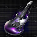 Neon Glow Electric Guitar Art — print 1