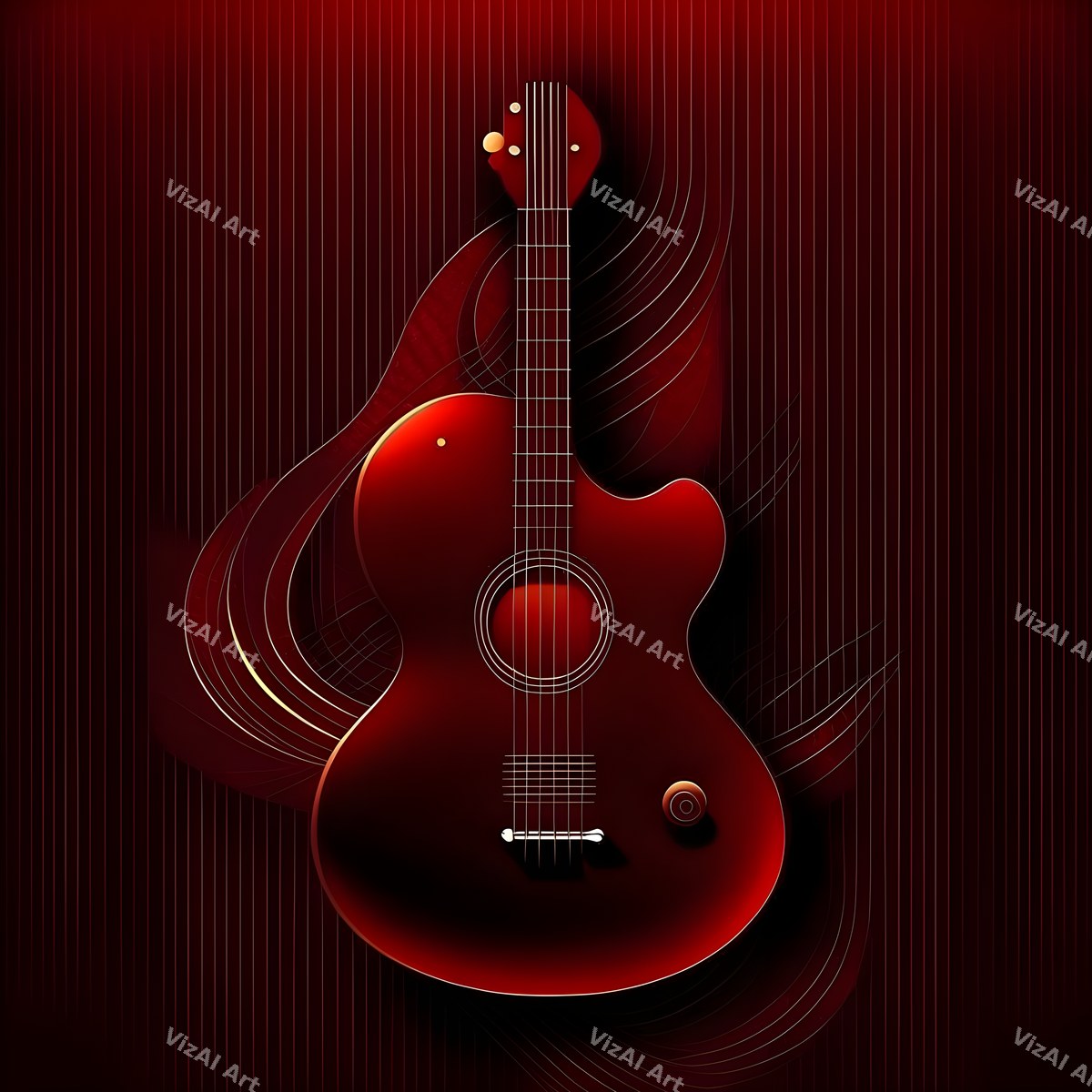 Neon Glow Electric Guitar Art — print 8
