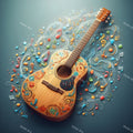 Butterflies & Swirls Acoustic Guitar Art — print 1