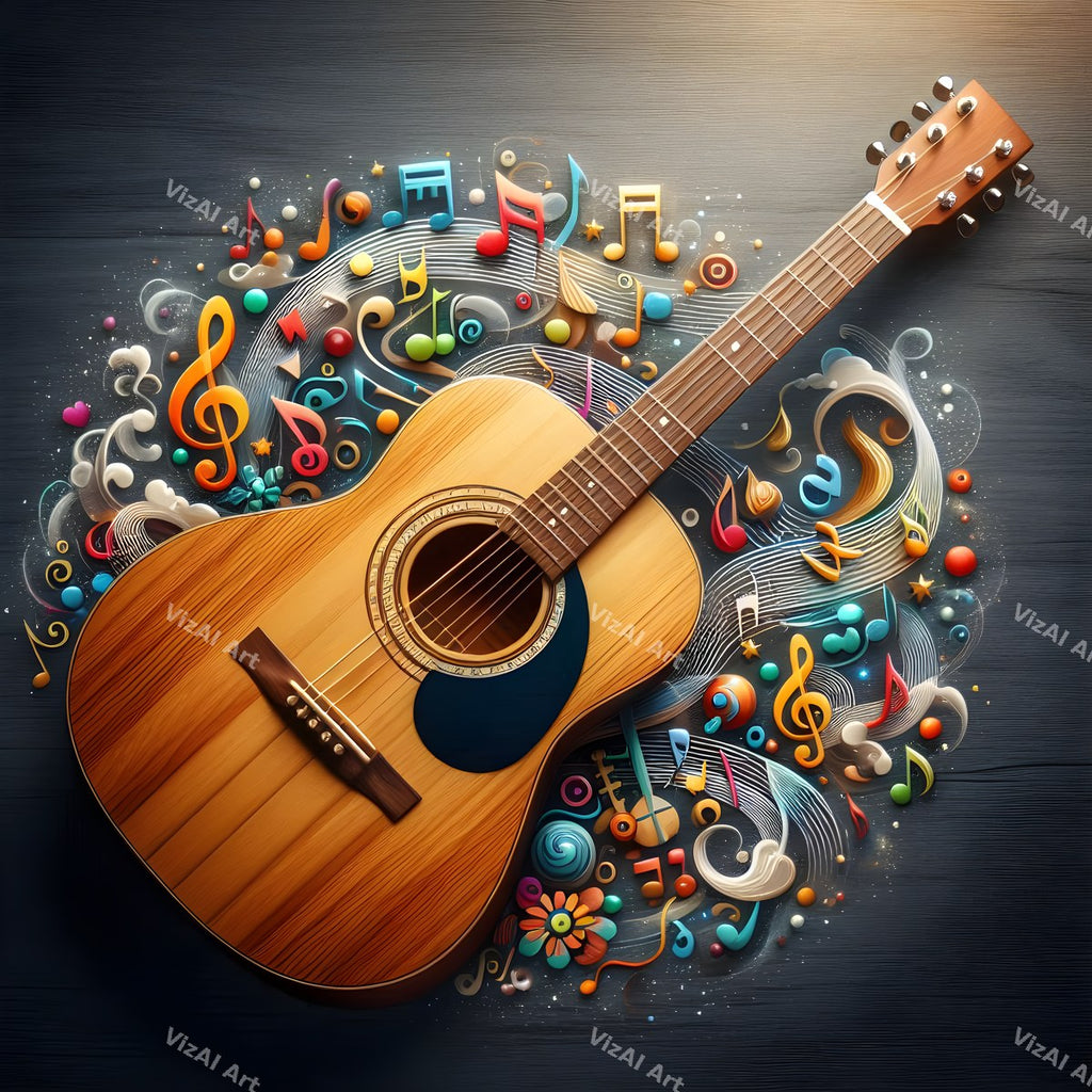 Butterflies & Swirls Acoustic Guitar Art — print 2