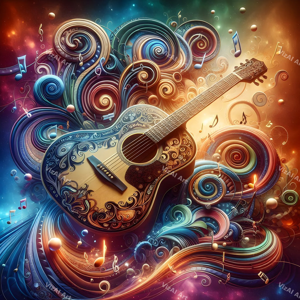 Butterflies & Swirls Acoustic Guitar Art — print 9