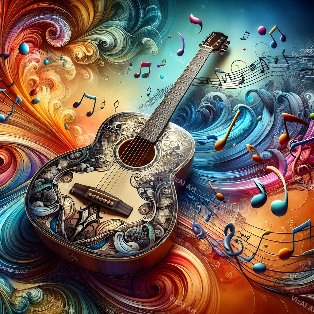 Butterflies & Swirls Acoustic Guitar Art — print 10