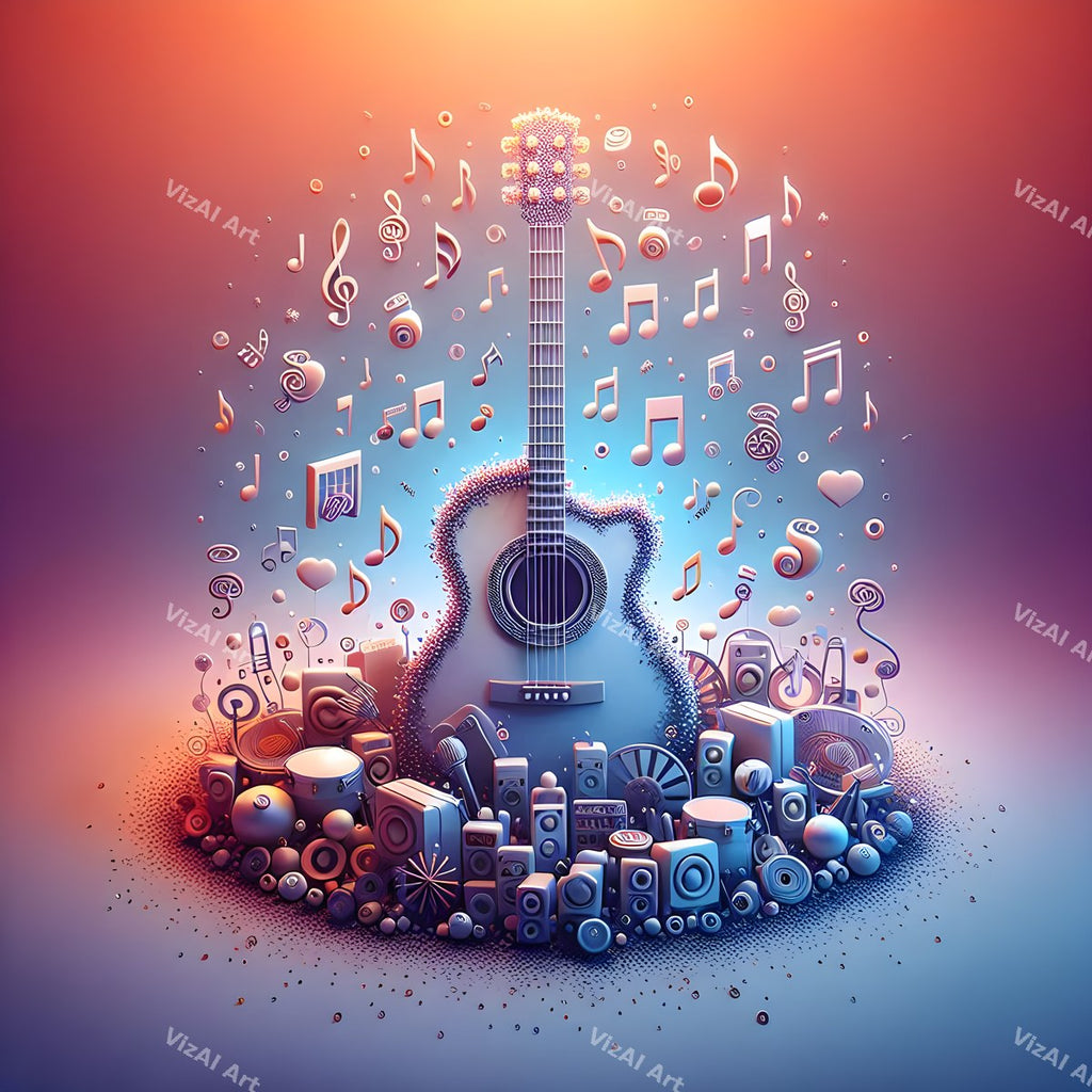 Butterflies & Swirls Acoustic Guitar Art — print 12