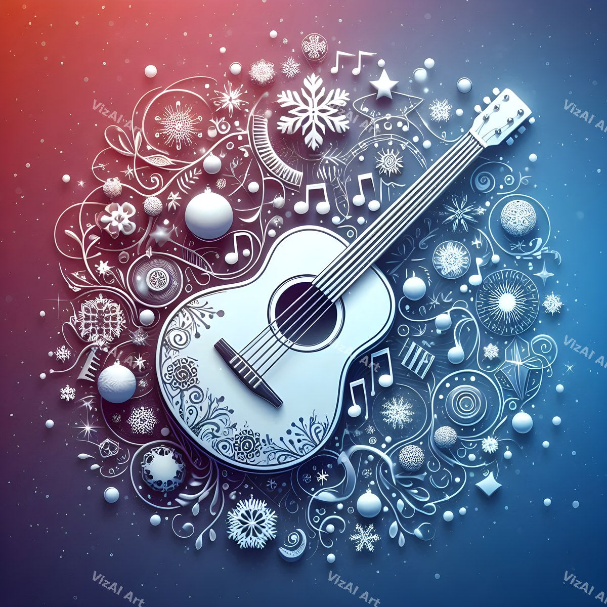 Jewel & Stained Glass Guitar Art — print 1