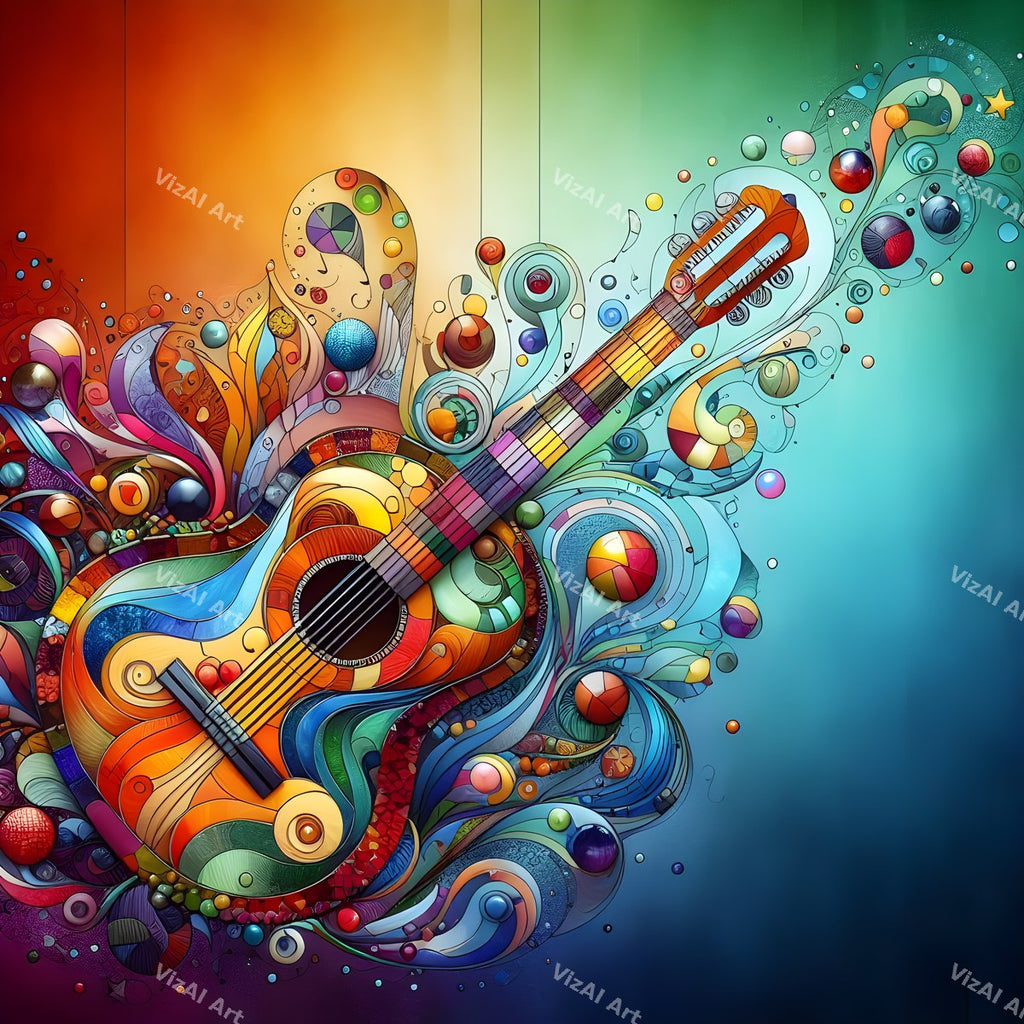 Jewel & Stained Glass Guitar Art — print 3