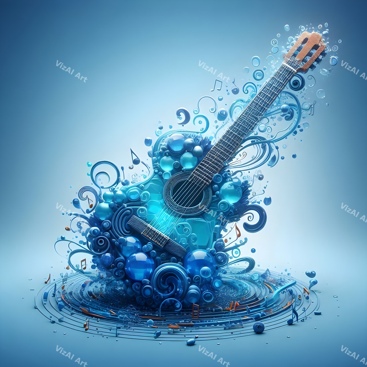 Jewel & Stained Glass Guitar Art — print 5