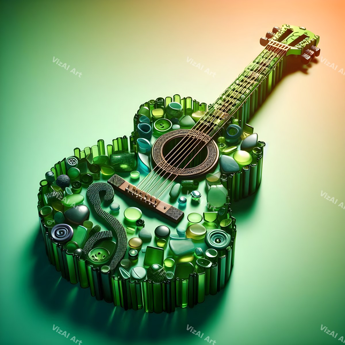 Jewel & Stained Glass Guitar Art — print 7
