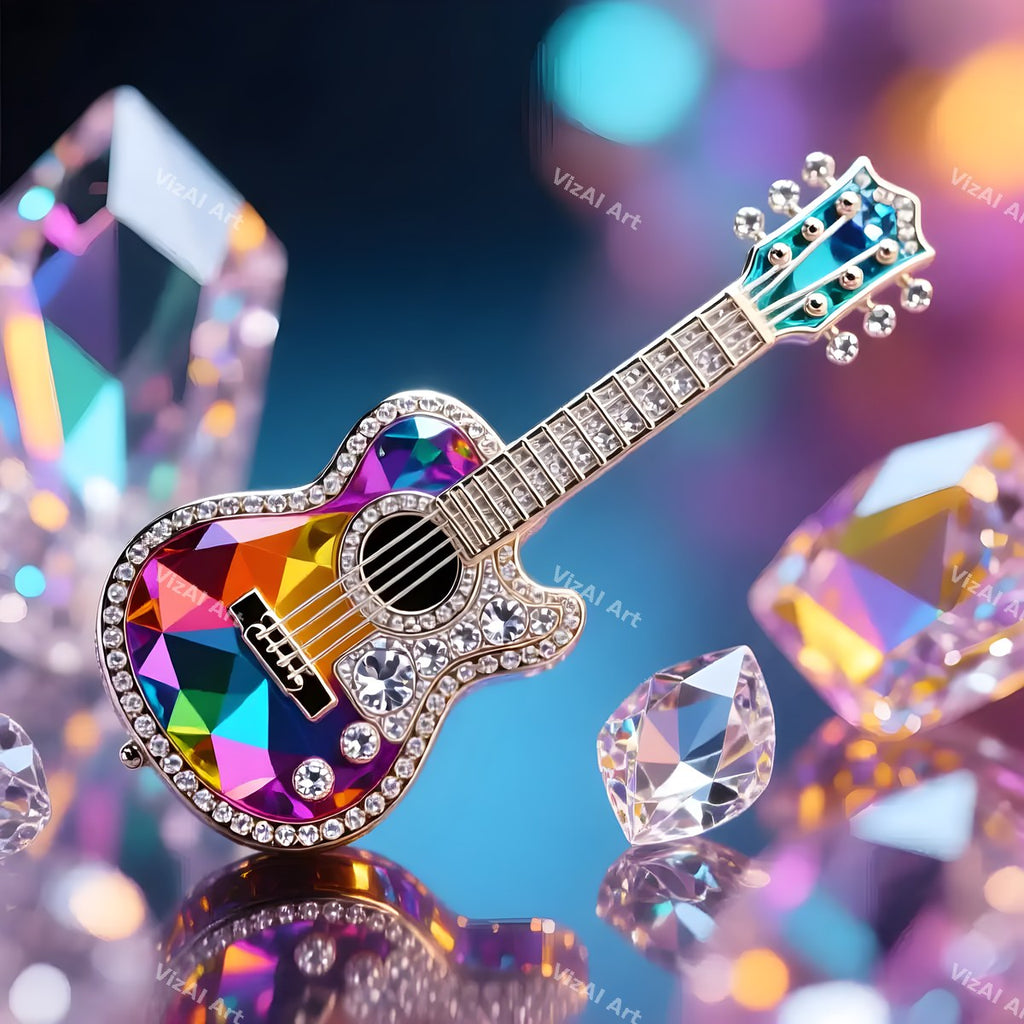Jewel & Stained Glass Guitar Art — print 12