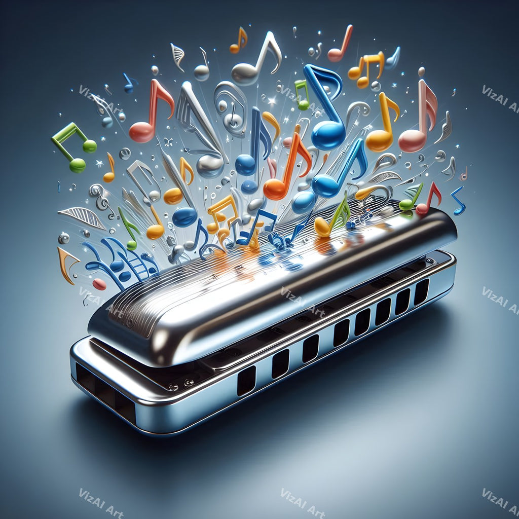 Rainbow Chrome Harmonica Art — print 5