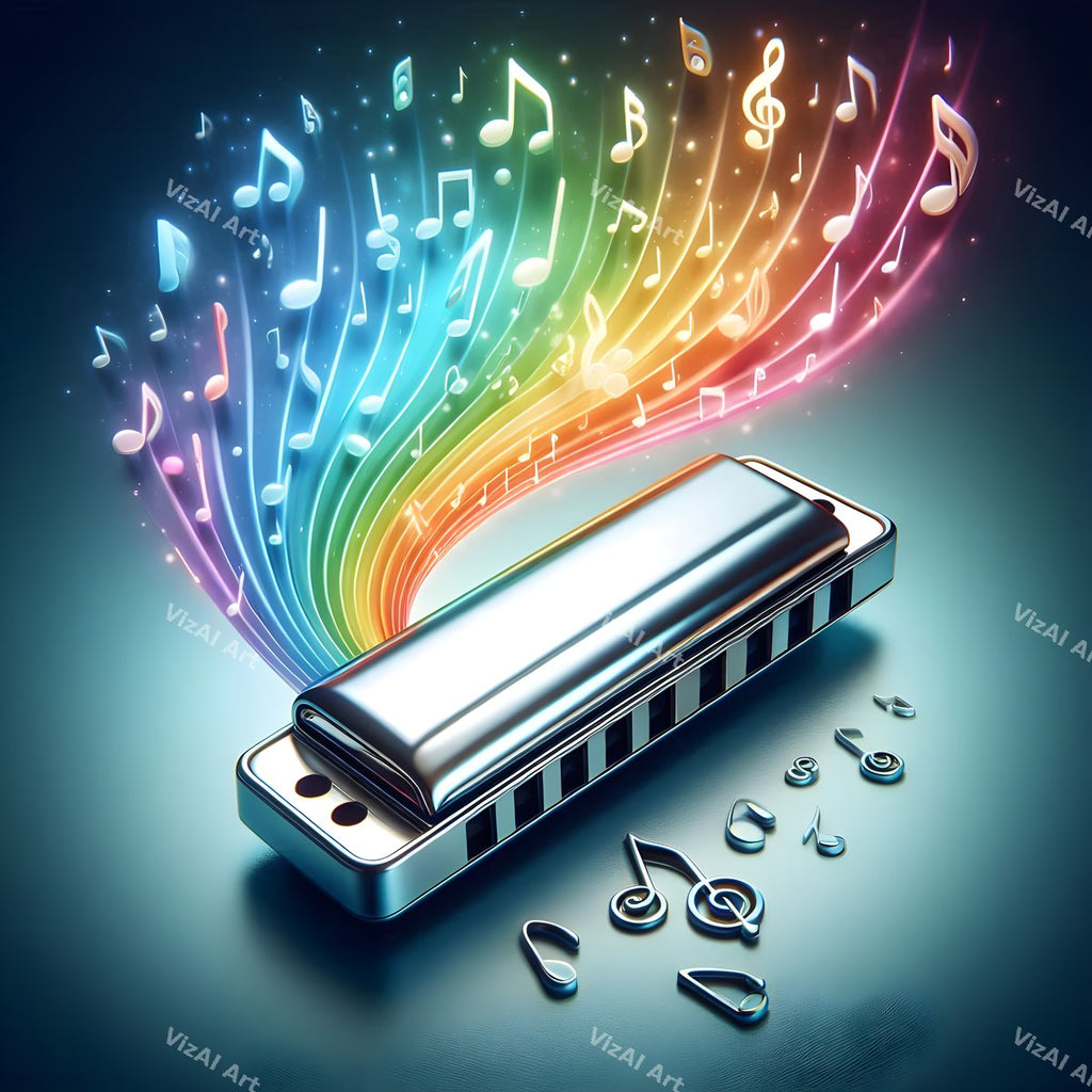 Rainbow Chrome Harmonica Art — print 6