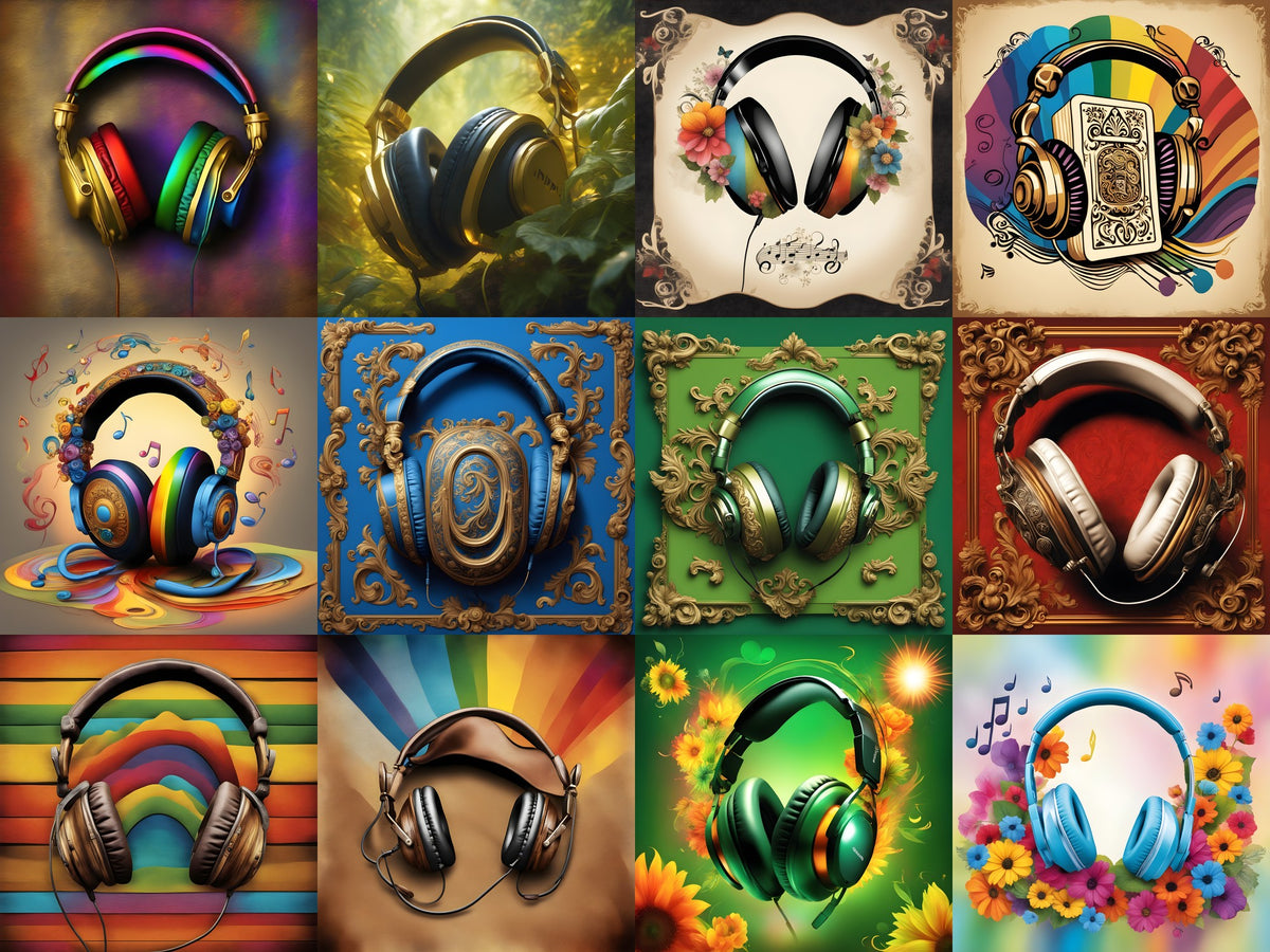 Vintage & Floral Headphones Art — Choose Your Print
