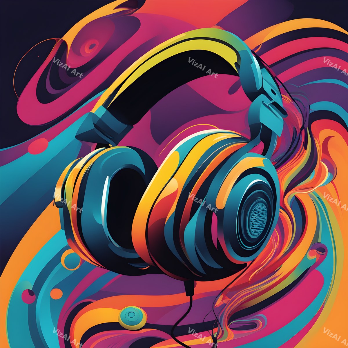Pop Art Headphones Art — print 6