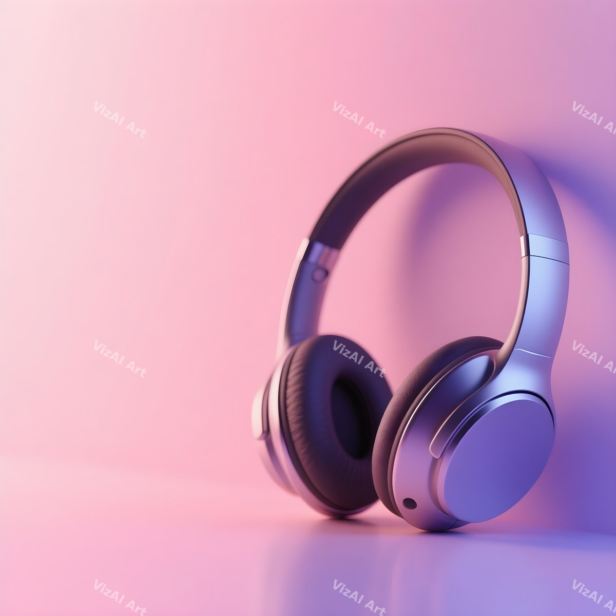 Neon & Music Notes Headphones Art — print 4