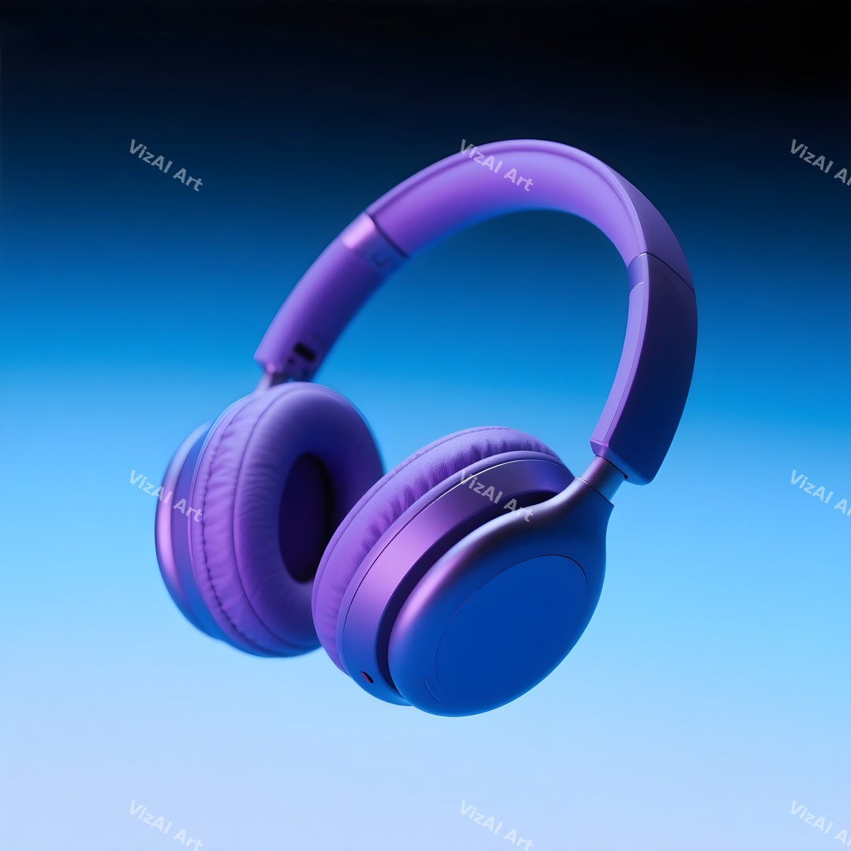 Neon & Music Notes Headphones Art — print 6