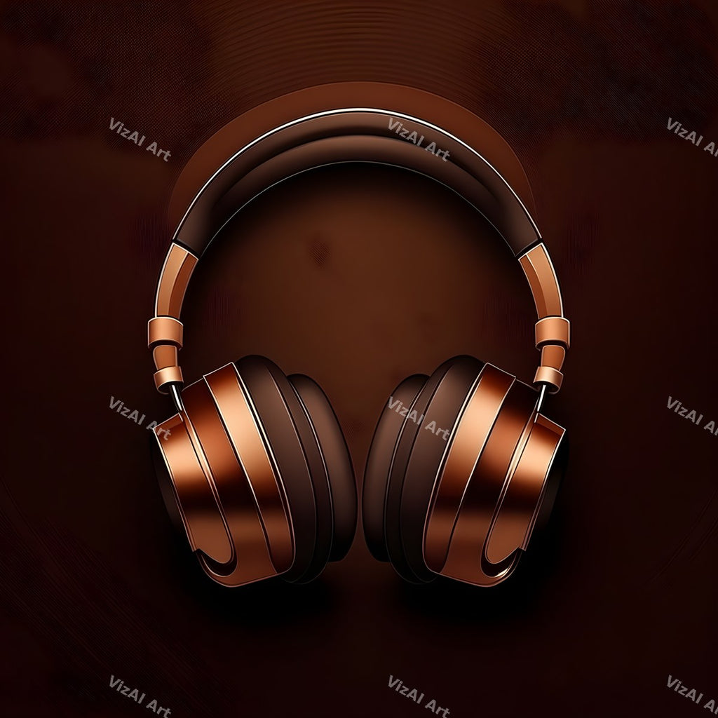 Metallic Glow Headphones Art — print 4