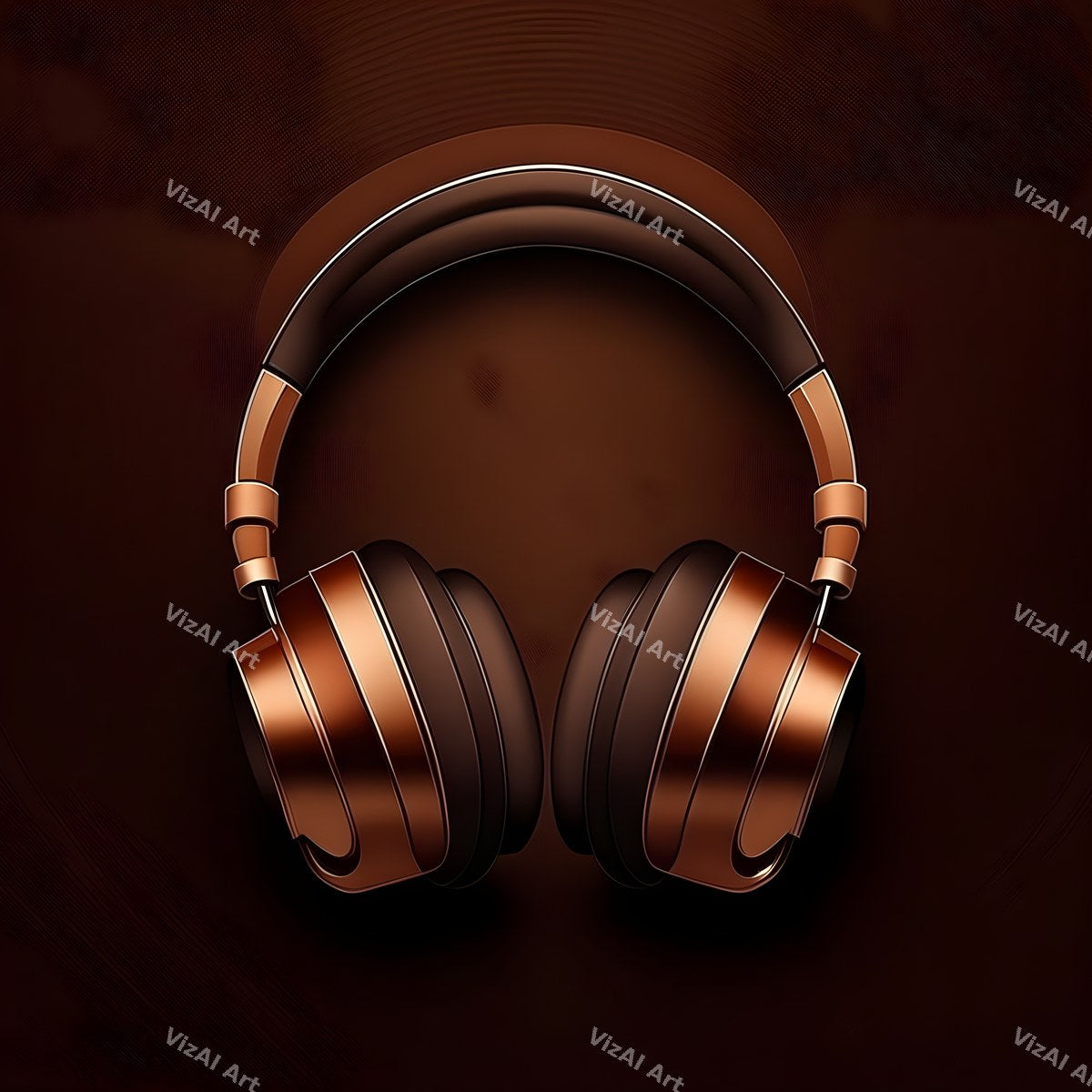 Metallic Glow Headphones Art — print 4