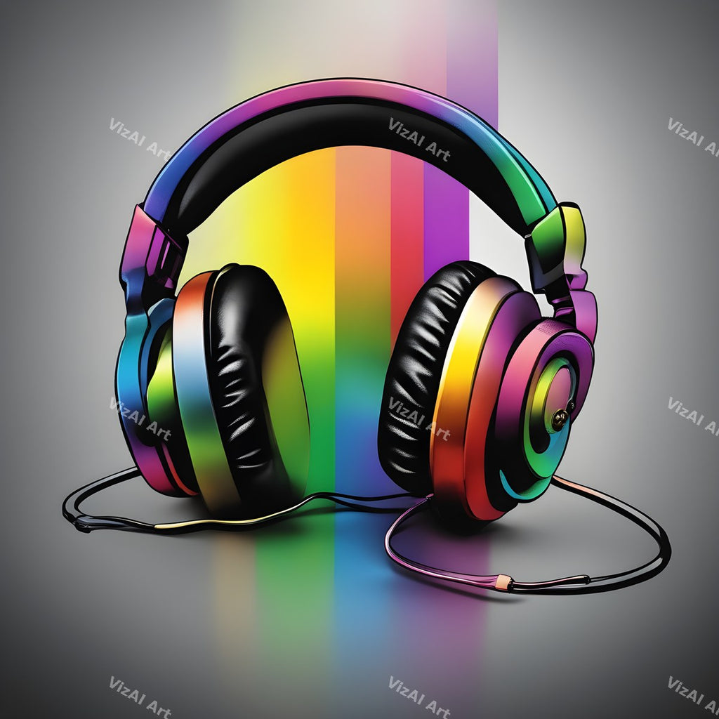 Iridescent Headphones Art — print 3