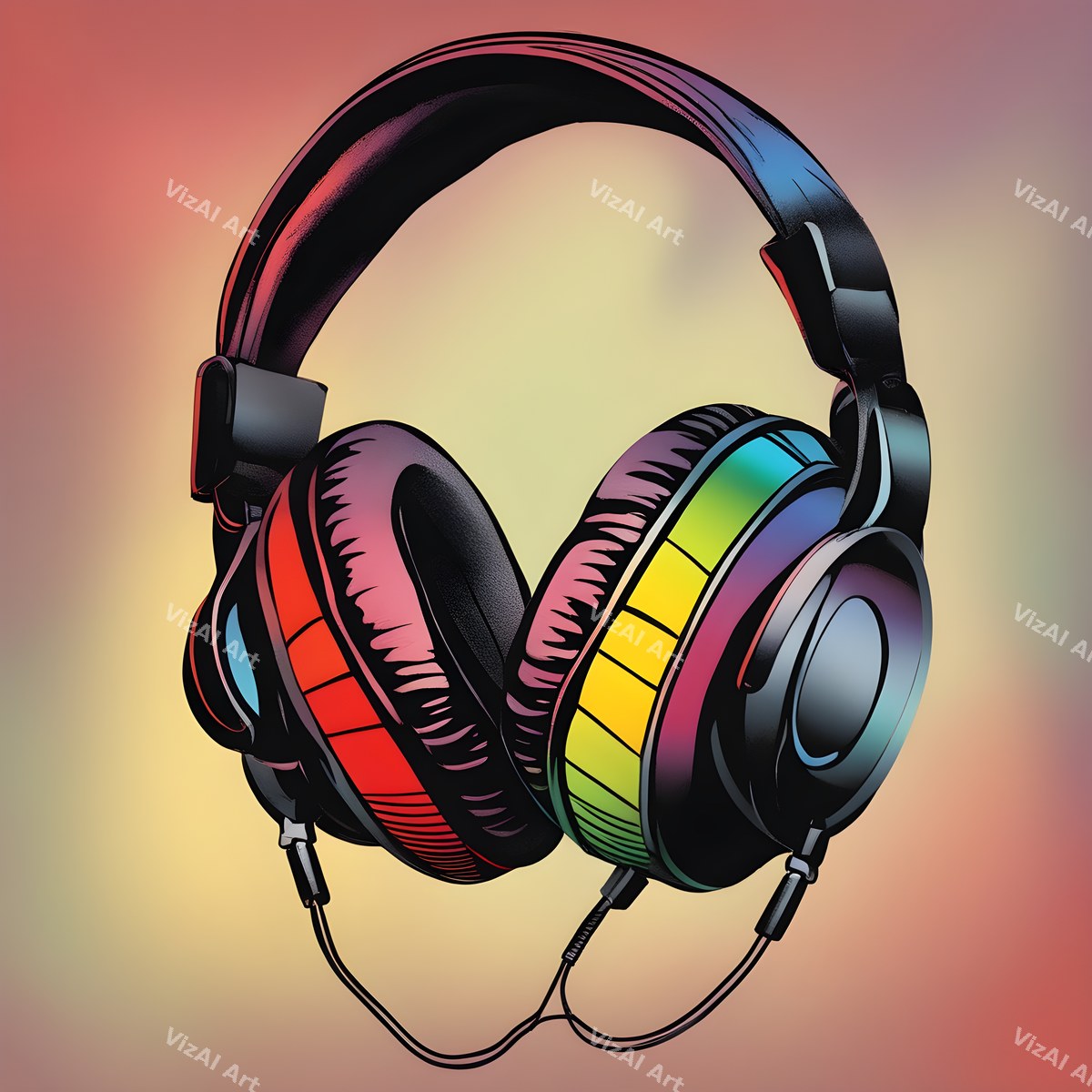 Iridescent Headphones Art — print 4