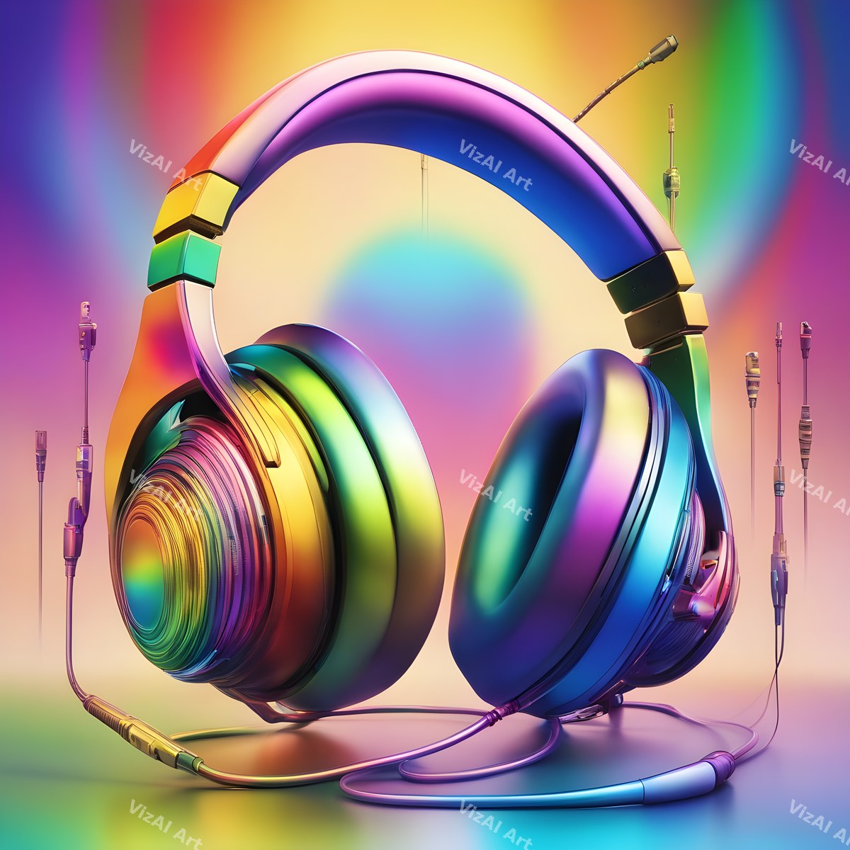 Iridescent Headphones Art — print 5