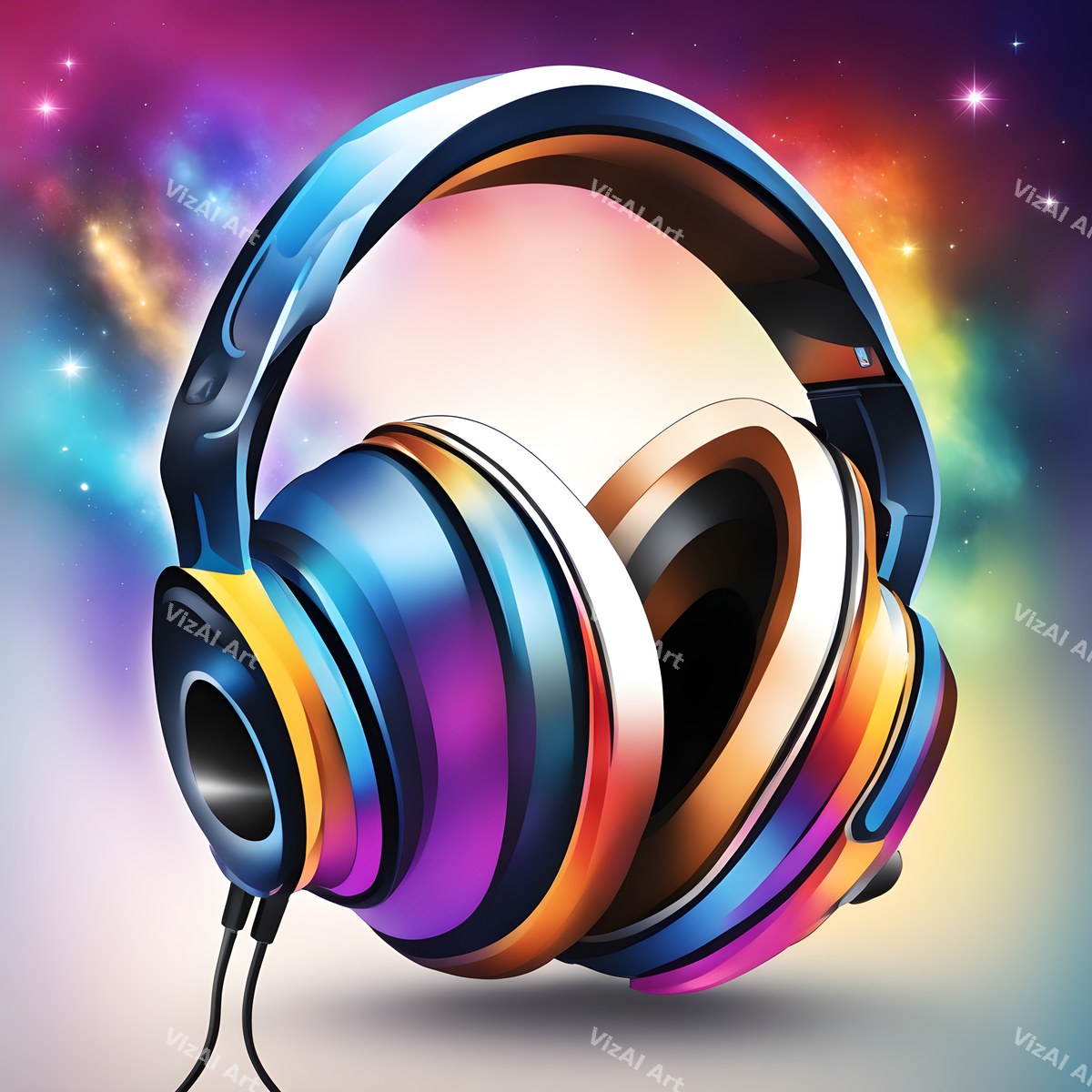 Iridescent Headphones Art — print 10