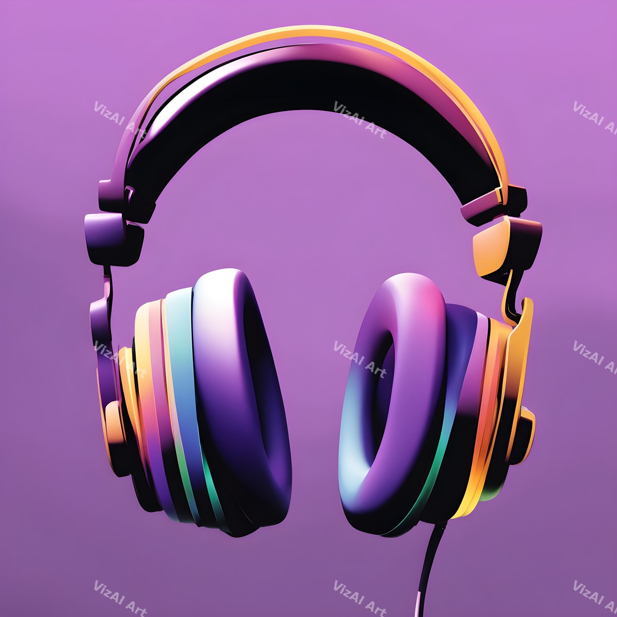 Iridescent Headphones Art — print 11