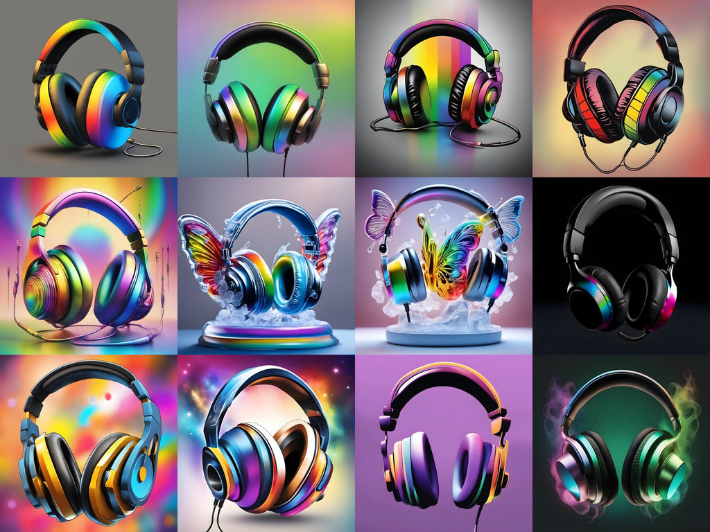 Iridescent Headphones Art — Choose Your Print