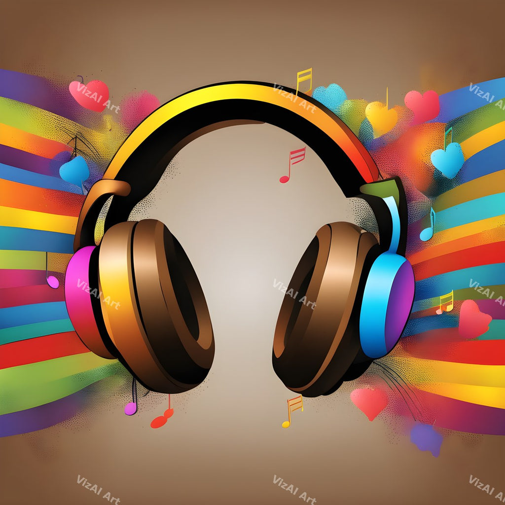 Rainbow Splash Headphones Art — print 6