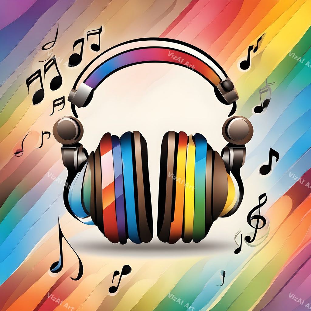 Rainbow Splash Headphones Art — print 7