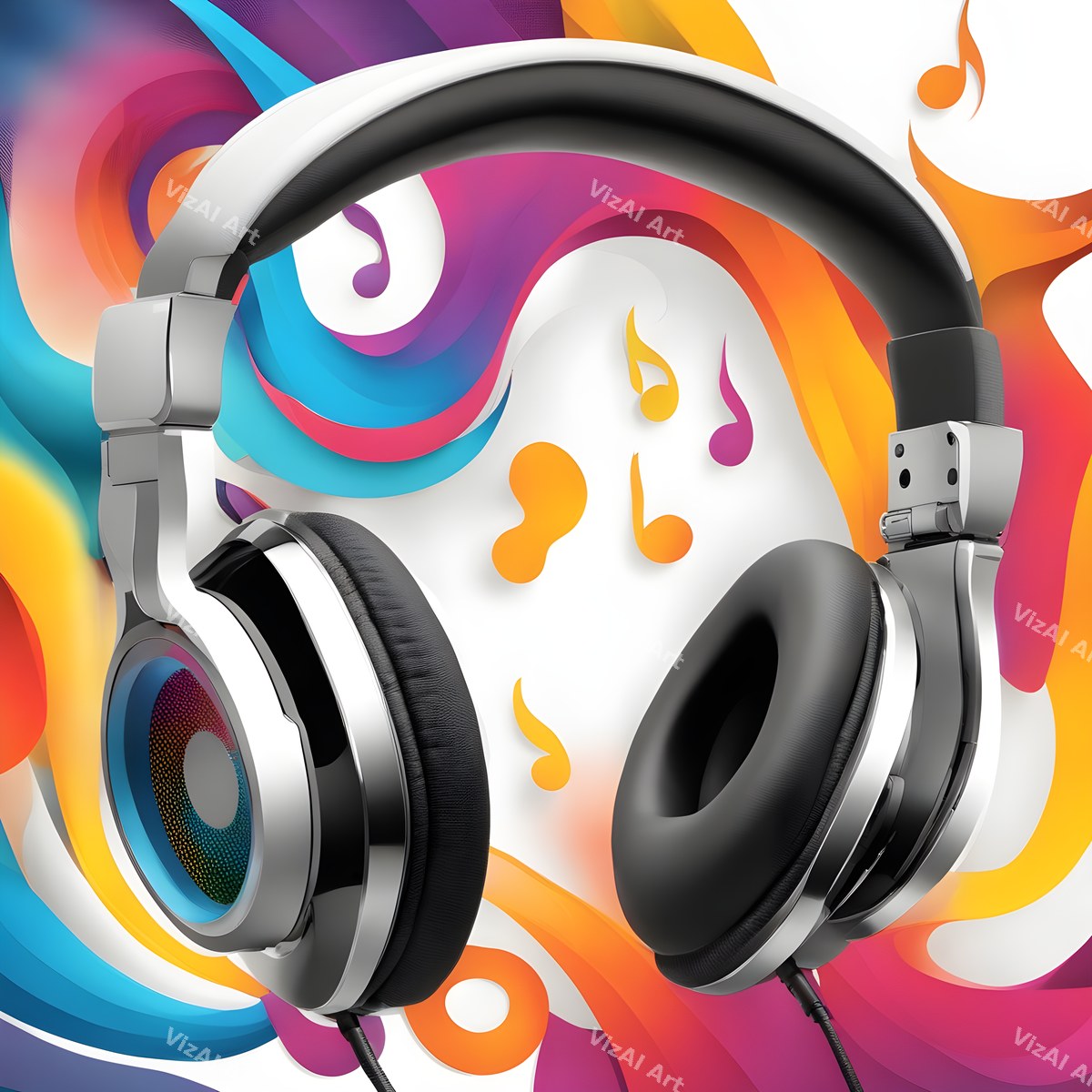 Rainbow Splash Headphones Art — print 10