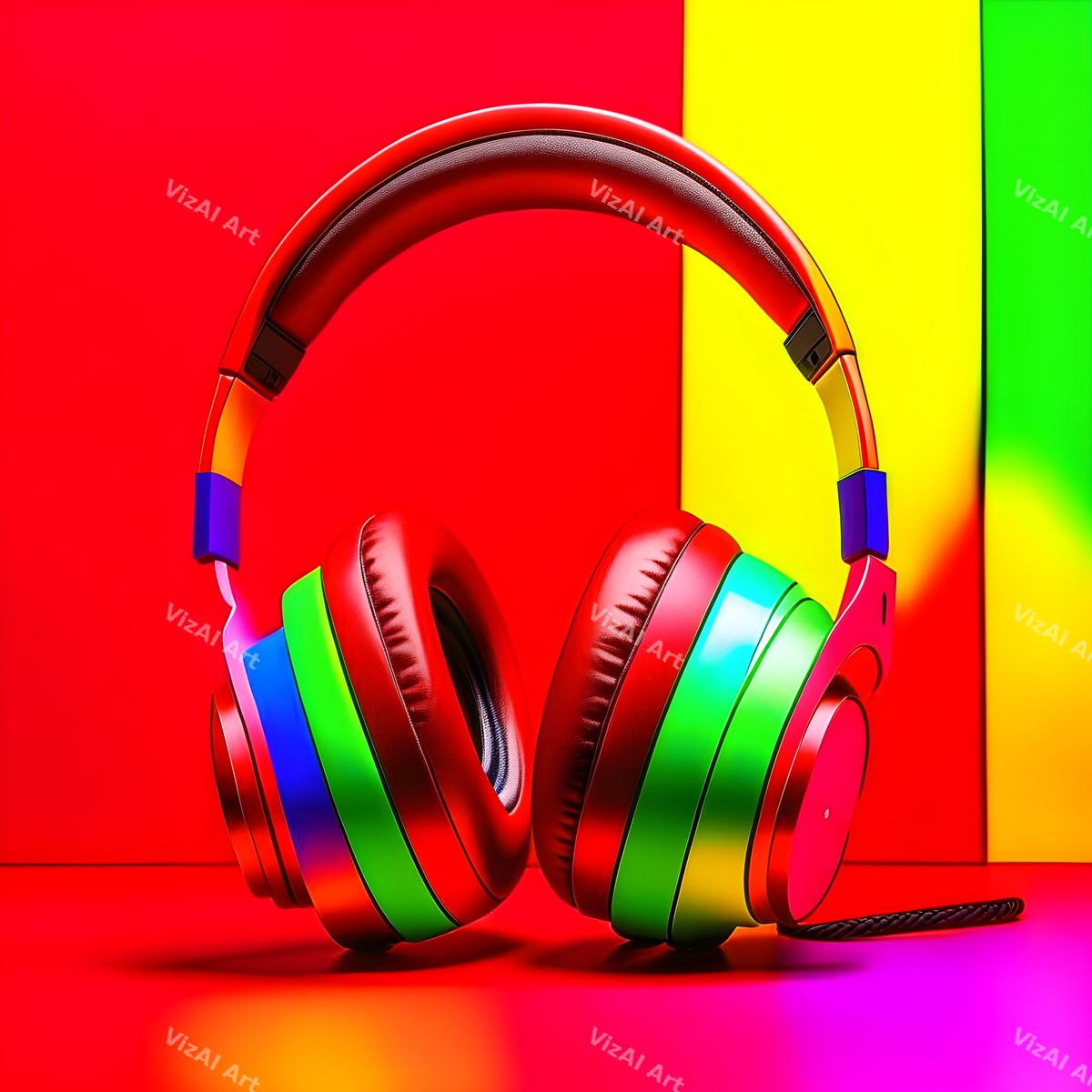 Bold Colour Headphones Art — print 5