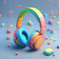 Pastel Dream Headphones Art — print 1