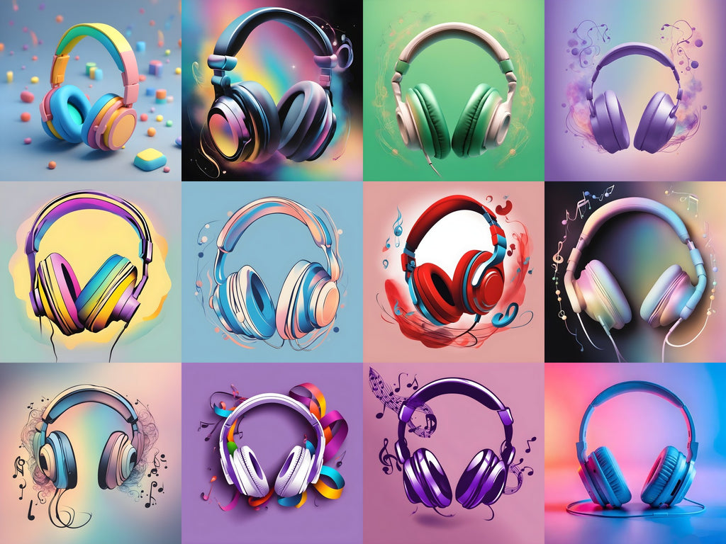 Pastel Dream Headphones Art — 12 Printable Prints