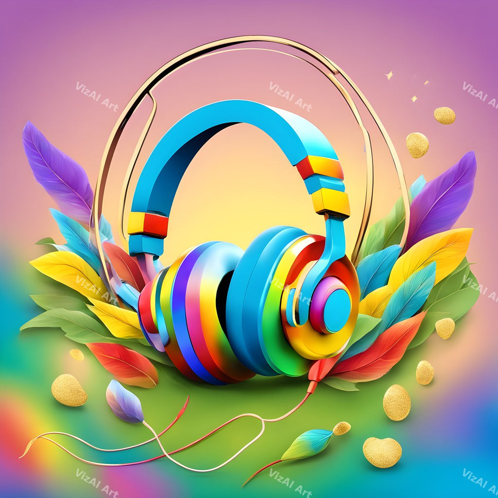 Botanical Headphones Art — print 1