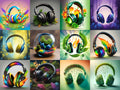 Botanical Headphones Art — 12 Printable Prints
